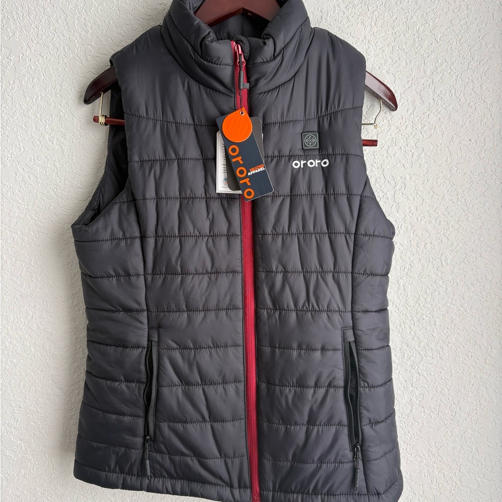 ORORO Women's BLACK Heated Puffer Vest NWT S